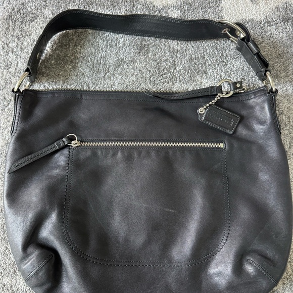 Coach Black Leather Shoulder Bag - Picture 1 of 6